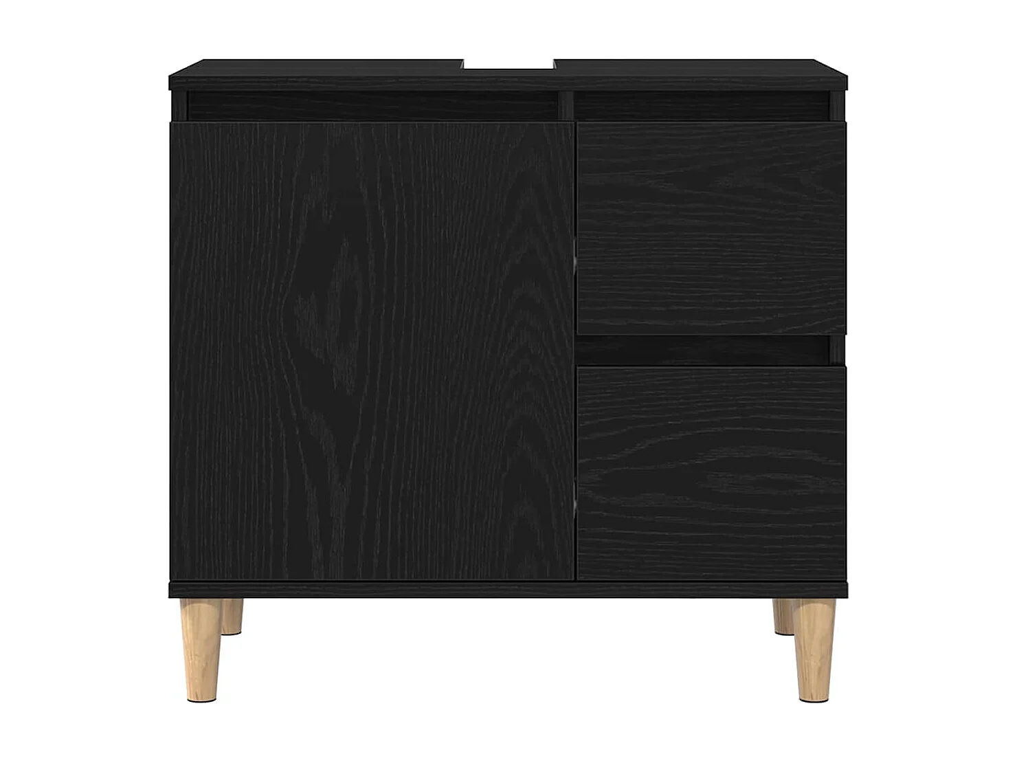 Conjunto de muebles de baño con cajón 3 piezas negro