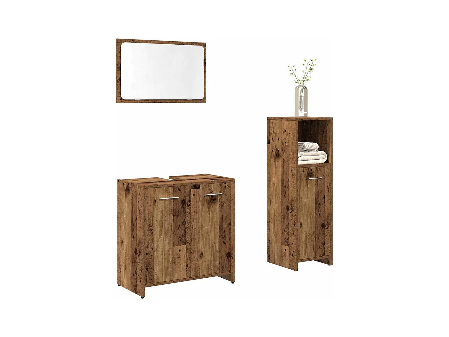 Ensemble de meubles salle de bain 3 pcs bois d'ingénierie