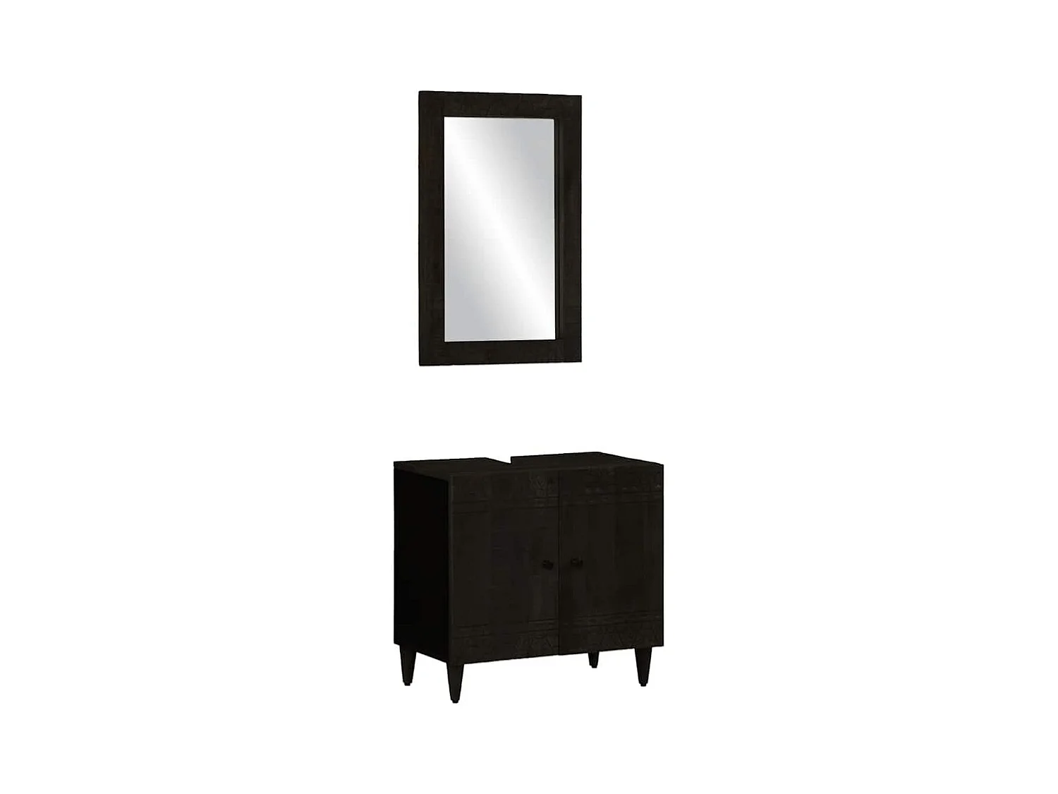 Ensemble de meubles salle de bain 2 pcs bois de manguier massif
