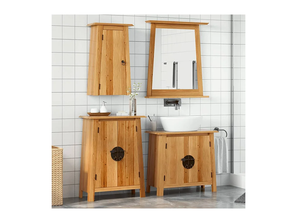 Ensemble de meubles de salle de bain 4 pcs bois de pin massif