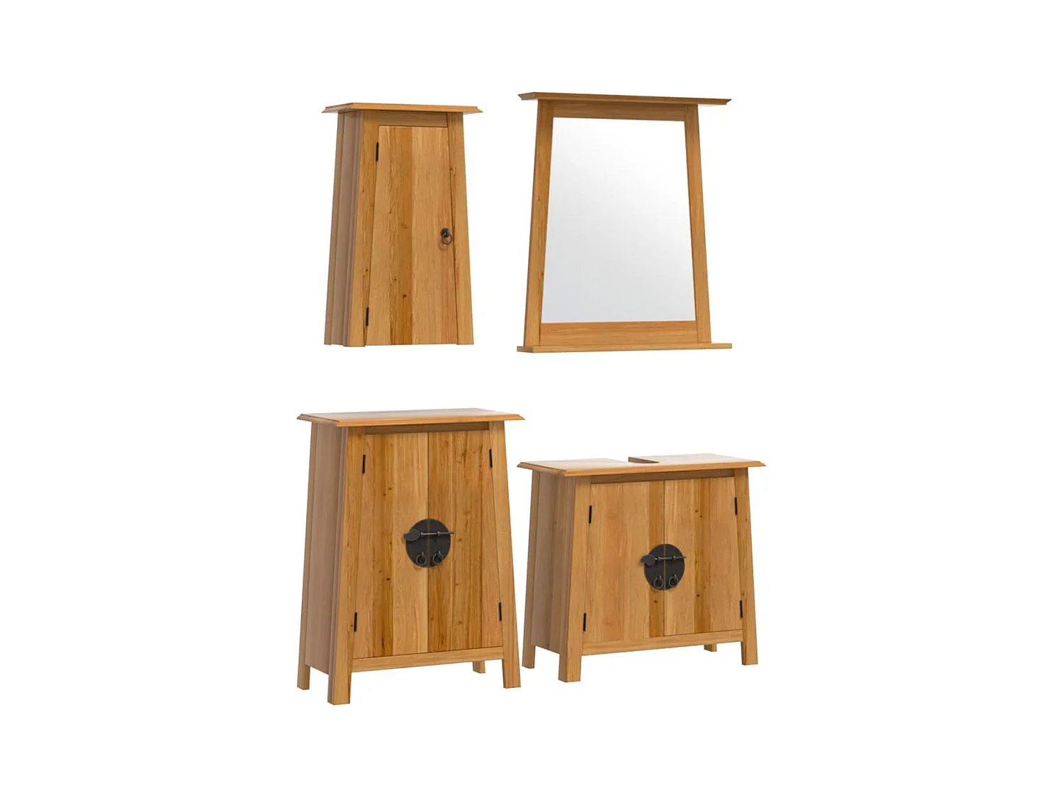 Ensemble de meubles de salle de bain 4 pcs bois de pin massif