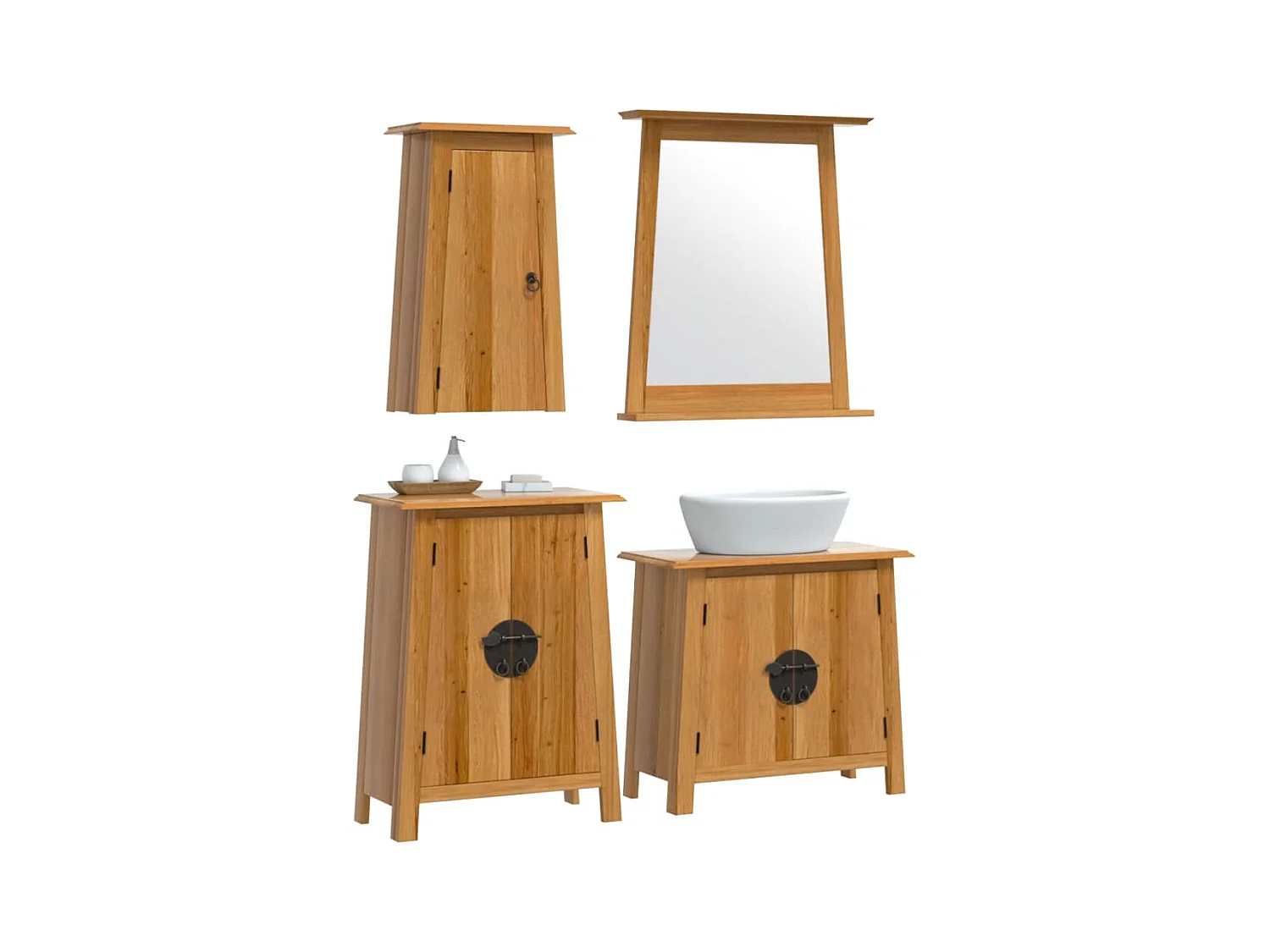 Ensemble de meubles de salle de bain 4 pcs bois de pin massif
