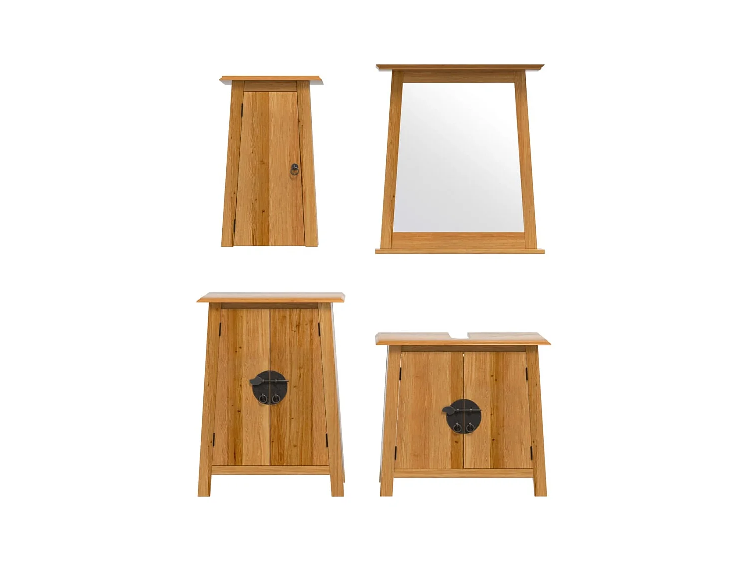 Ensemble de meubles de salle de bain 4 pcs bois de pin massif