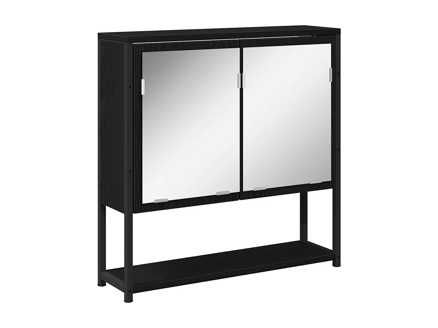 Conjunto de muebles de baño con almacenaje 4 piezas Negro