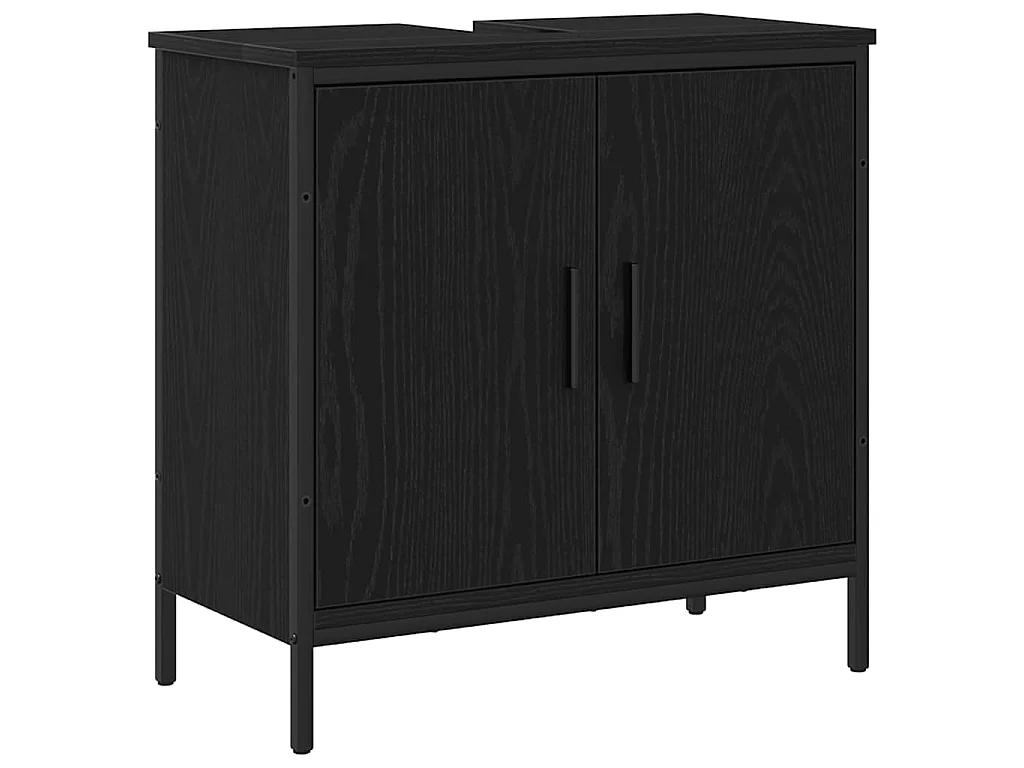 Set di mobili da bagno con contenitore 4 pezzi nero