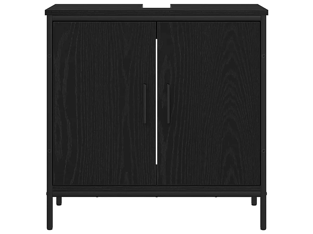 Set di mobili da bagno con contenitore 4 pezzi nero