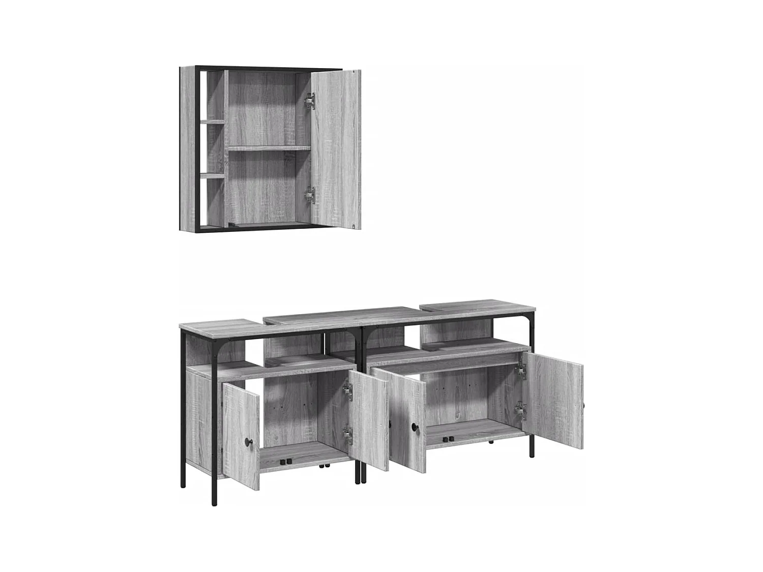 Set di mobili da bagno Sonoma Gray da 3 pezzi
