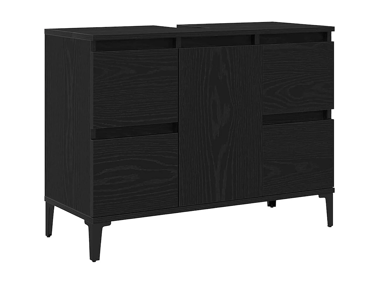 Conjunto de muebles de baño con cajón 3 piezas negro