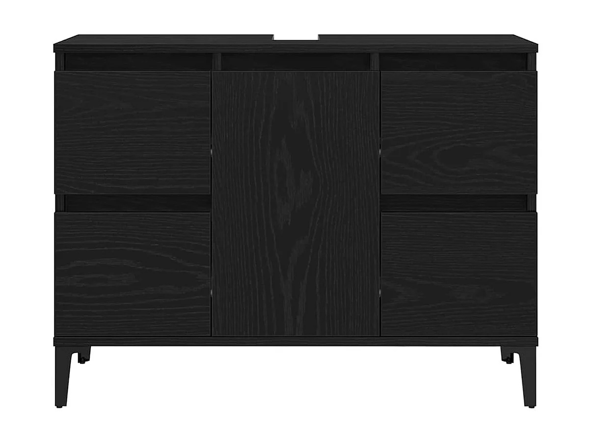 Conjunto de muebles de baño con cajón 3 piezas negro