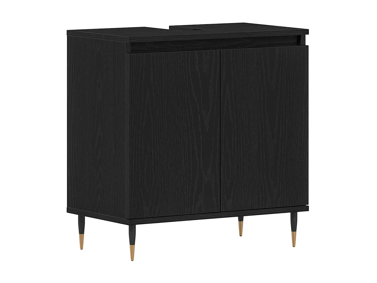 Set di mobili da bagno 3 pezzi Rovere nero