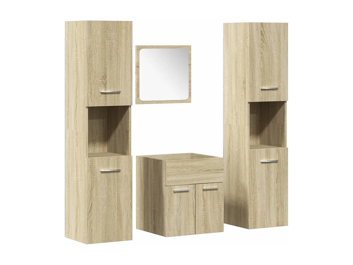 Conjunto de muebles de baño de 4 piezas roble sonoma