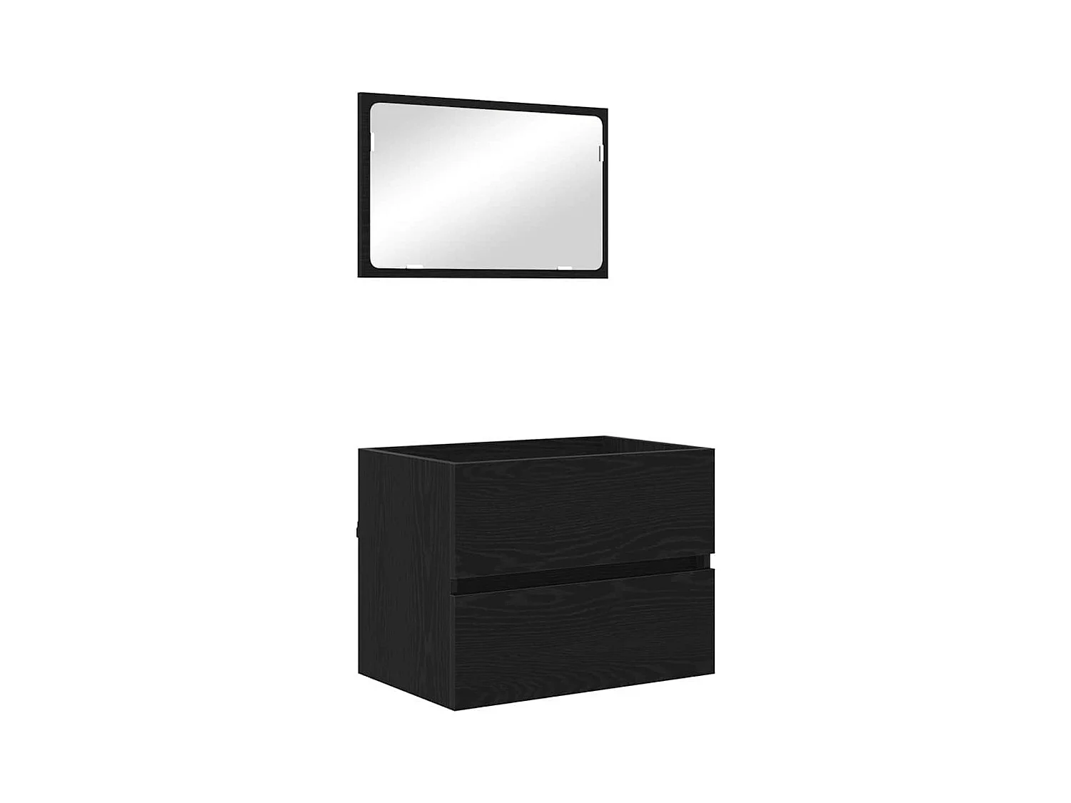 Badkamermeubelset met lade 2 stuks Zwart Eiken