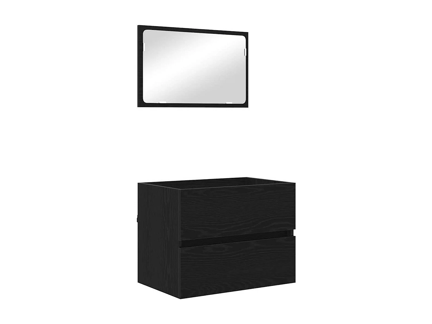 Badkamermeubelset met lade 2 stuks Zwart Eiken