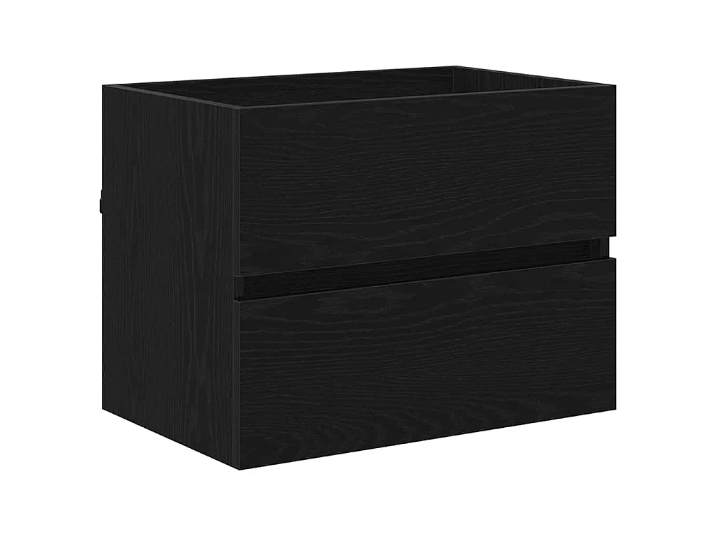 Set di mobili da bagno con cassetto 2 pezzi rovere nero