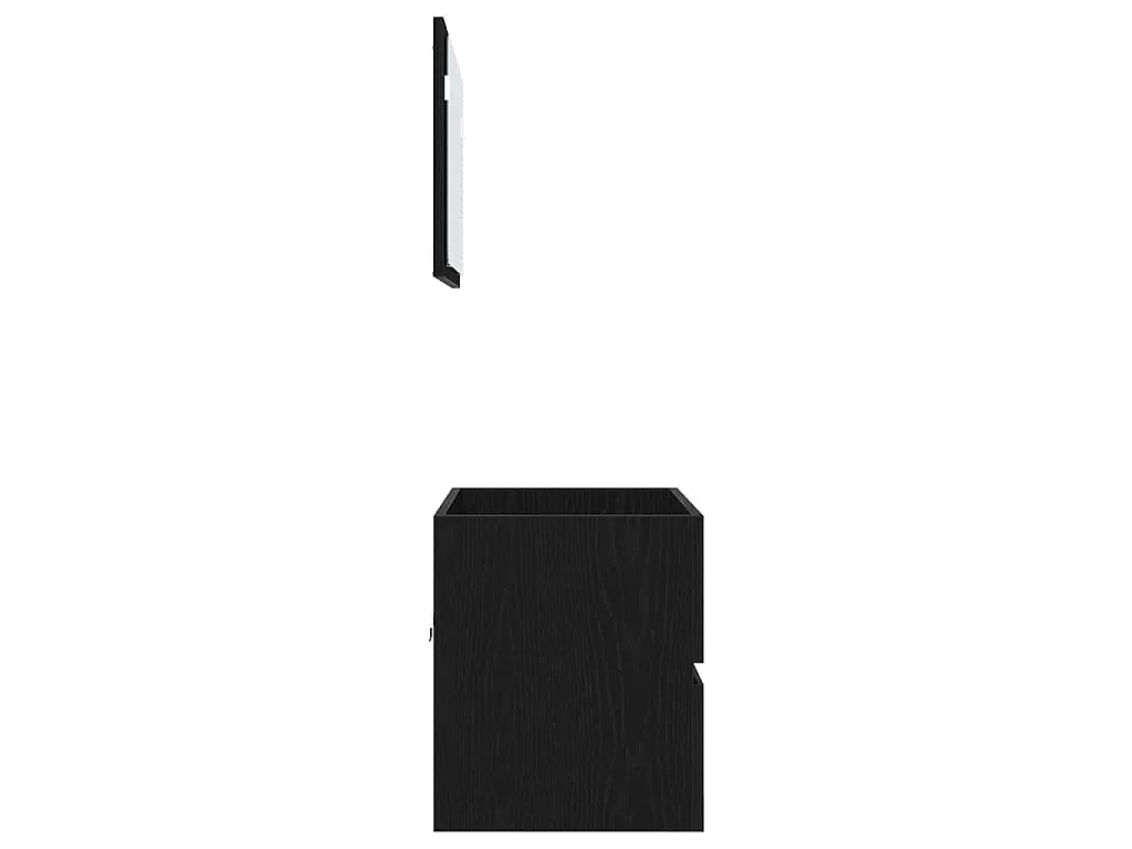 Set di mobili da bagno con cassetto 2 pezzi rovere nero