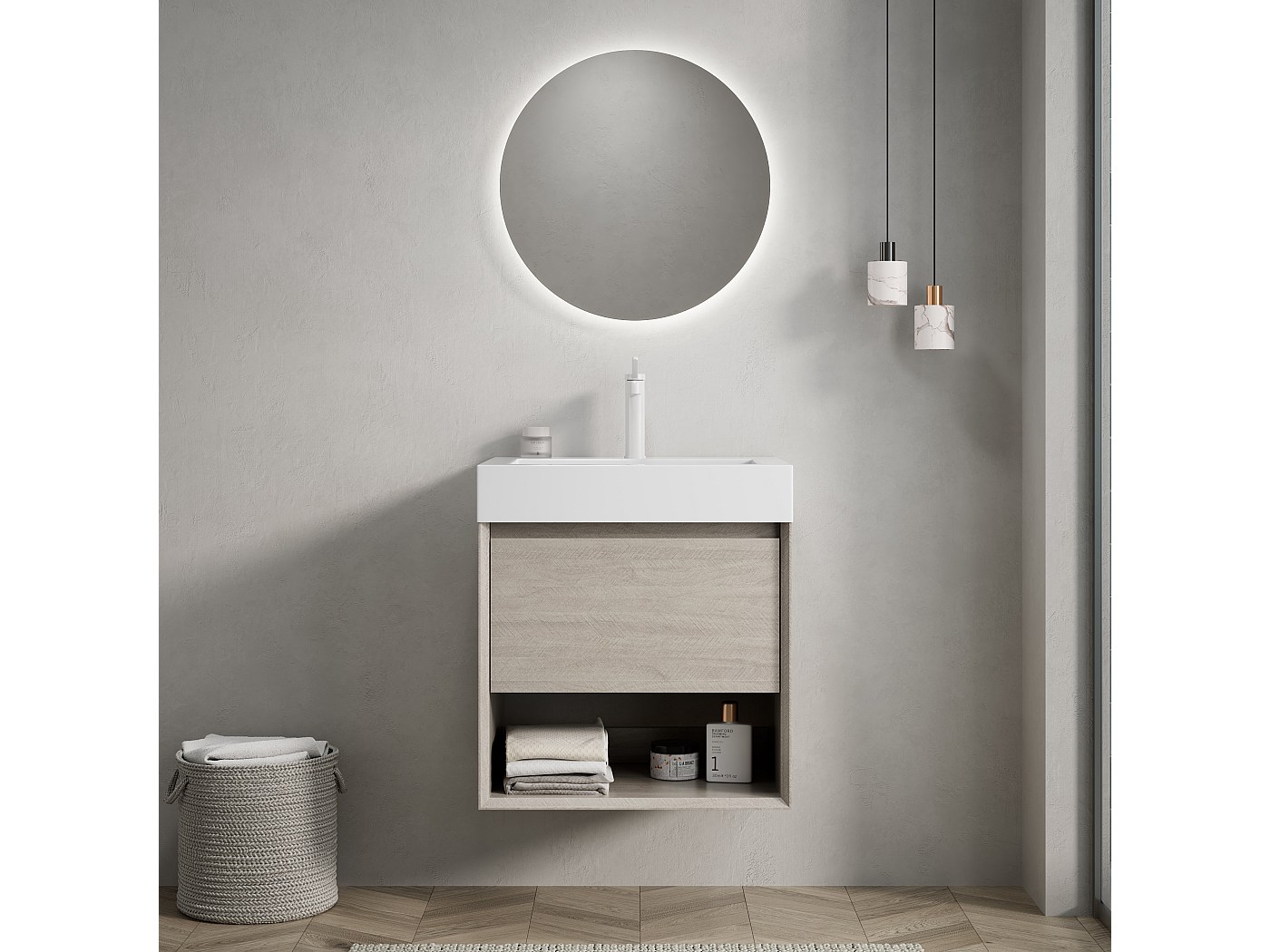 lavabo con mobiletto per lavanderia