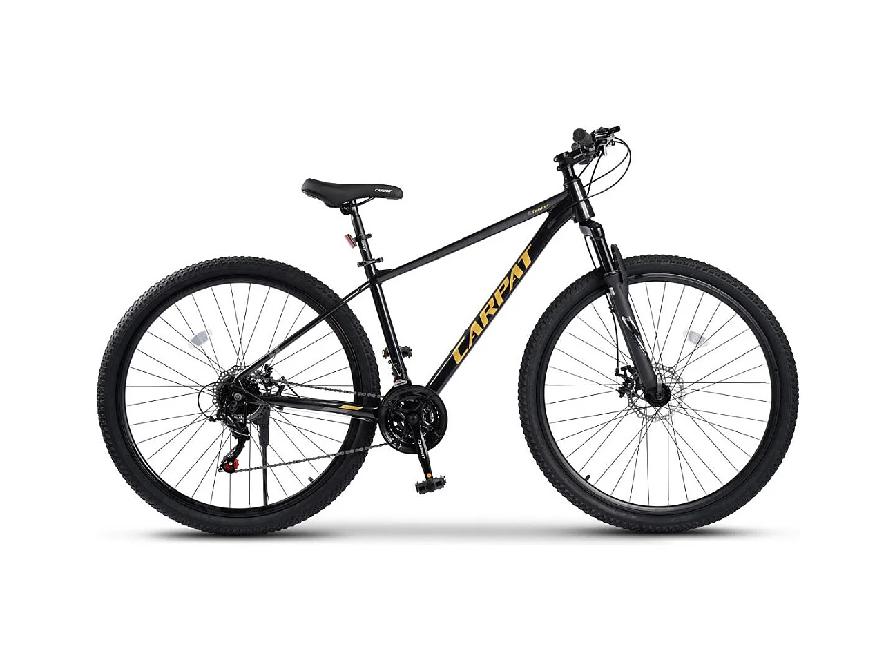 VTT Hardtail 29 pouces avec suspension 100mm, cadre en alliage d'aluminium, transmission 21 vitesses, freins à disque mécaniques, noir (145x74x19.5cm)