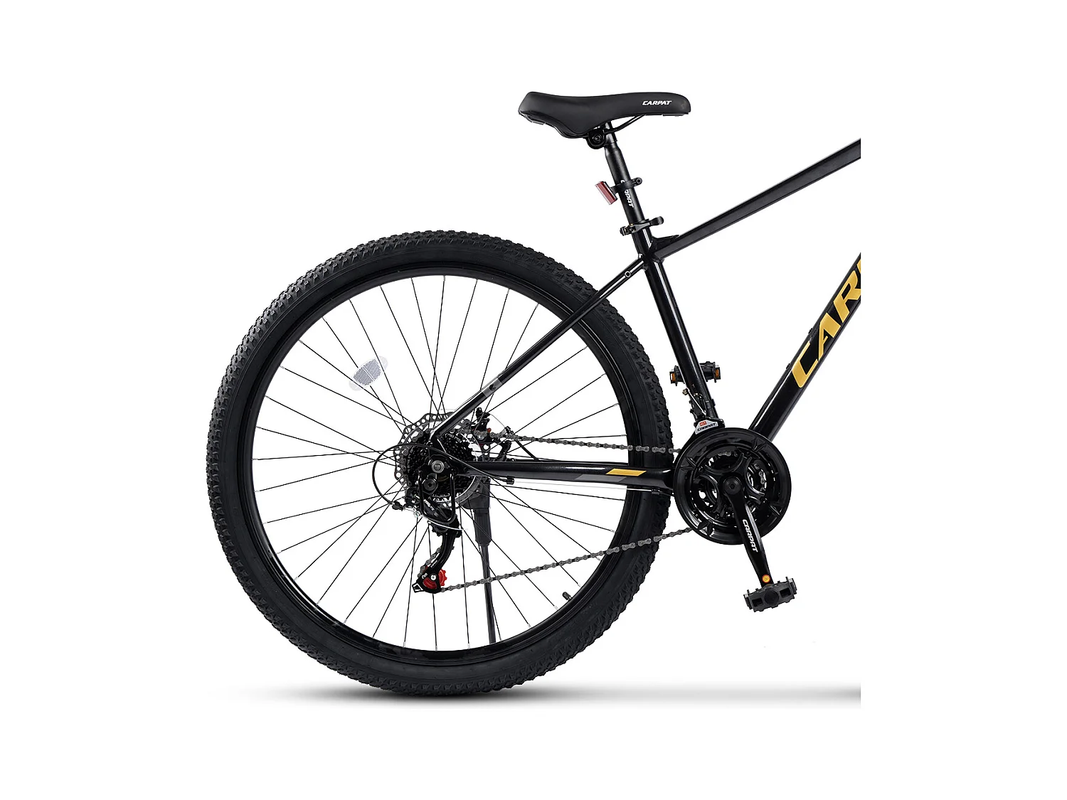 VTT Hardtail 29 pouces avec suspension 100mm, cadre en alliage d'aluminium, transmission 21 vitesses, freins à disque mécaniques, noir (145x74x19.5cm)