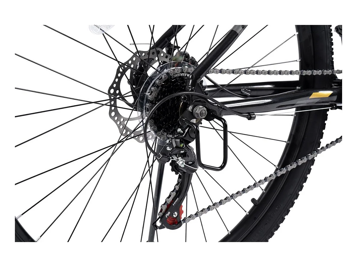 VTT Hardtail 29 pouces avec suspension 100mm, cadre en alliage d'aluminium, transmission 21 vitesses, freins à disque mécaniques, noir (145x74x19.5cm)