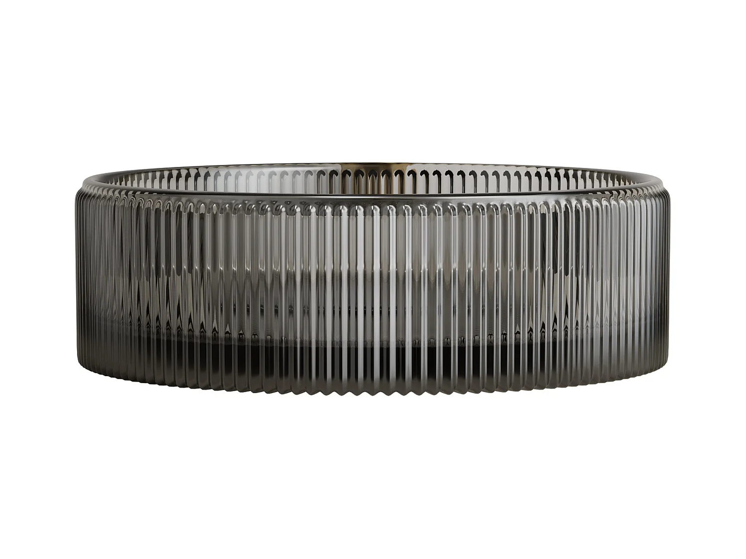 Lavabo redondo de cristal transparente y negro, diseño artístico, vidrio, sin grifo (36x36x11,5 cm)