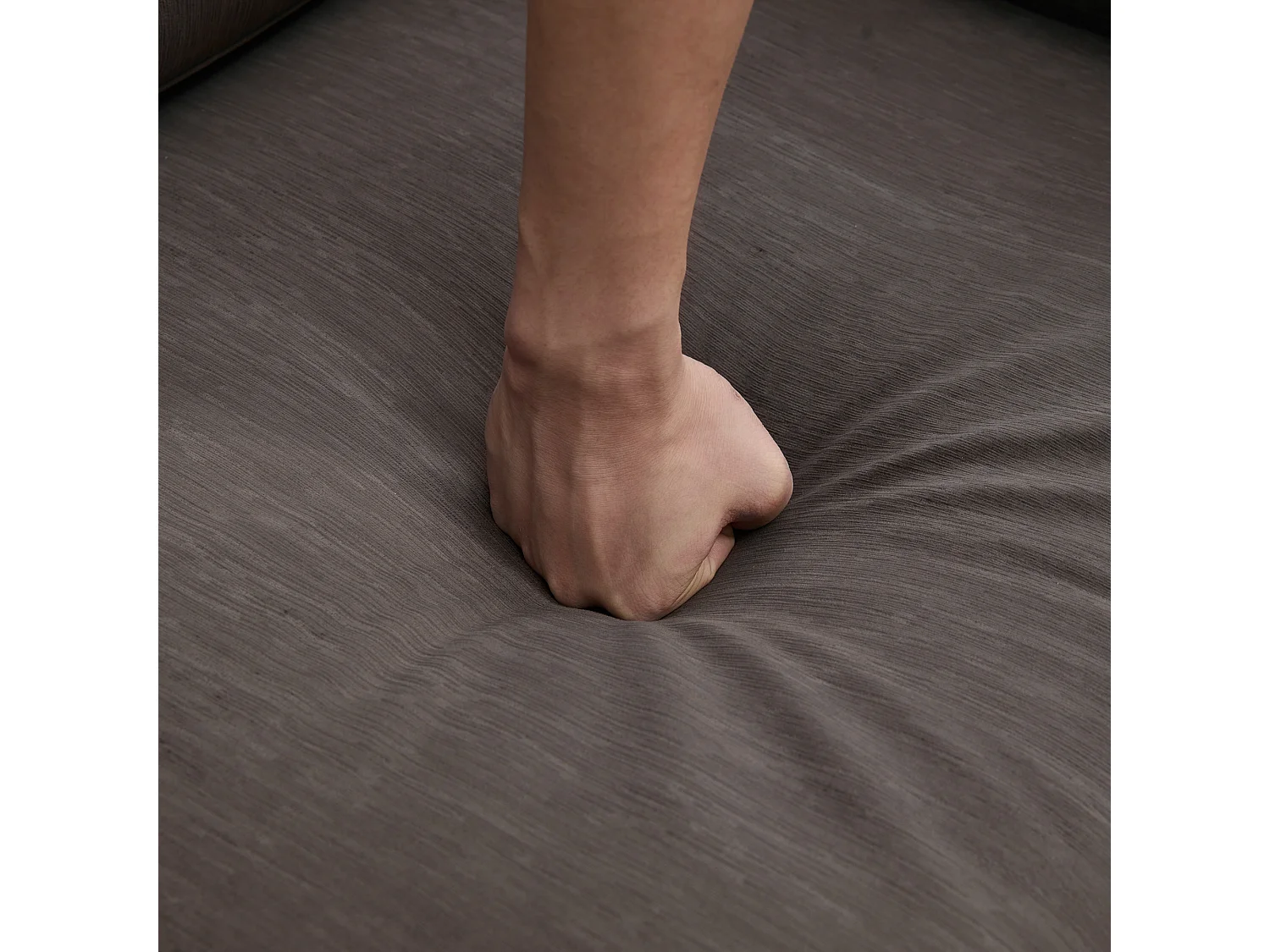 Canapé 2 places gris foncé avec rangement intégré, tissu polyester, structure en bois (184x83x92 cm)