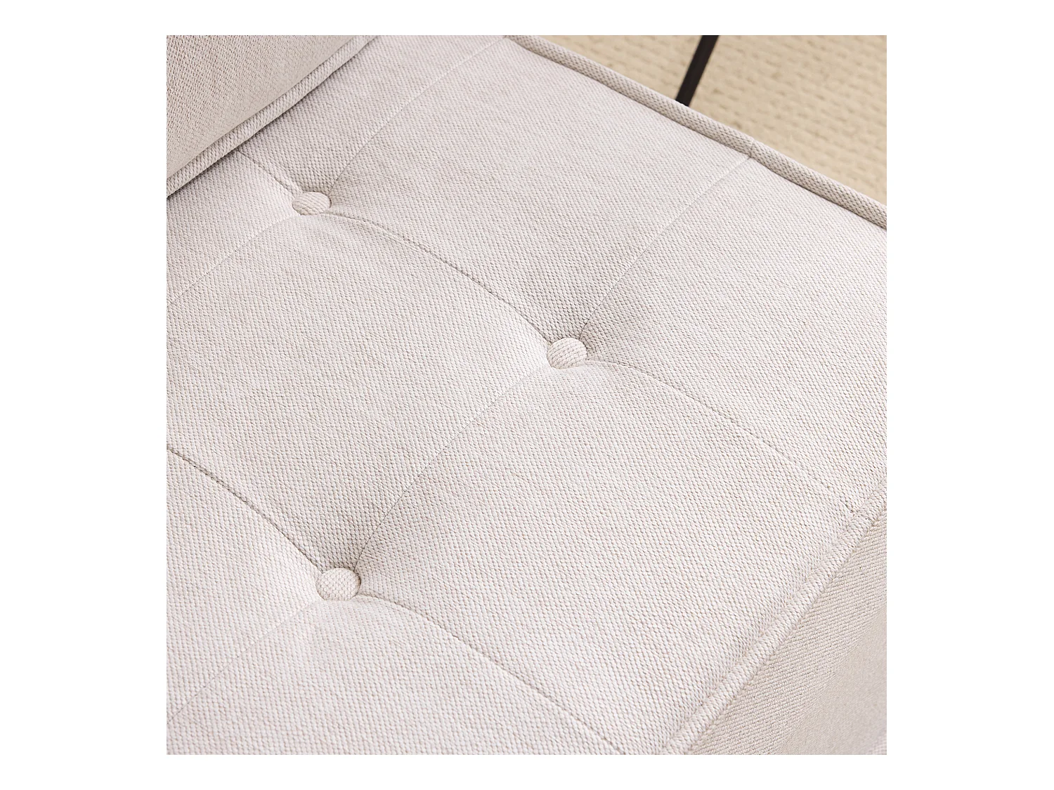 Canapé d'angle modulaire, design compact et confortable, tissu lin, beige (81x81x81 cm)