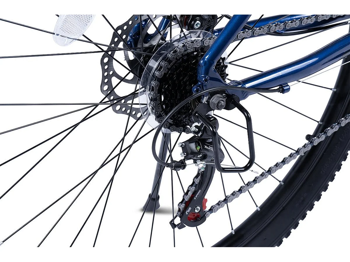 VTT Hardtail 29 pouces avec suspension 100mm, 21 vitesses, cadre aluminium 21 vitesses, cadre aluminium, freins à disque mécaniques, bleu (145x74x19.5cm)