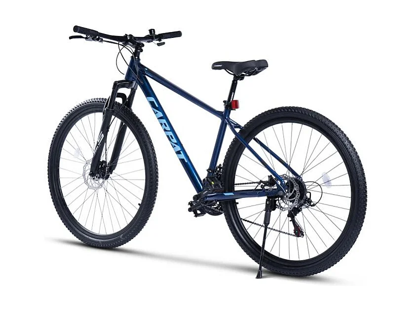 VTT Hardtail 29 pouces avec suspension 100mm, 21 vitesses, cadre aluminium 21 vitesses, cadre aluminium, freins à disque mécaniques, bleu (145x74x19.5cm)