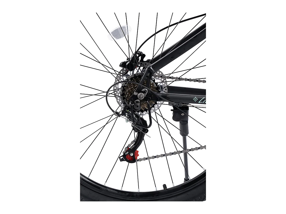 Mountain bike da 29 pollici con cambio a 21 velocità, freni a disco idraulici, telaio hardtail in alluminio, nero (146x76x20cm)