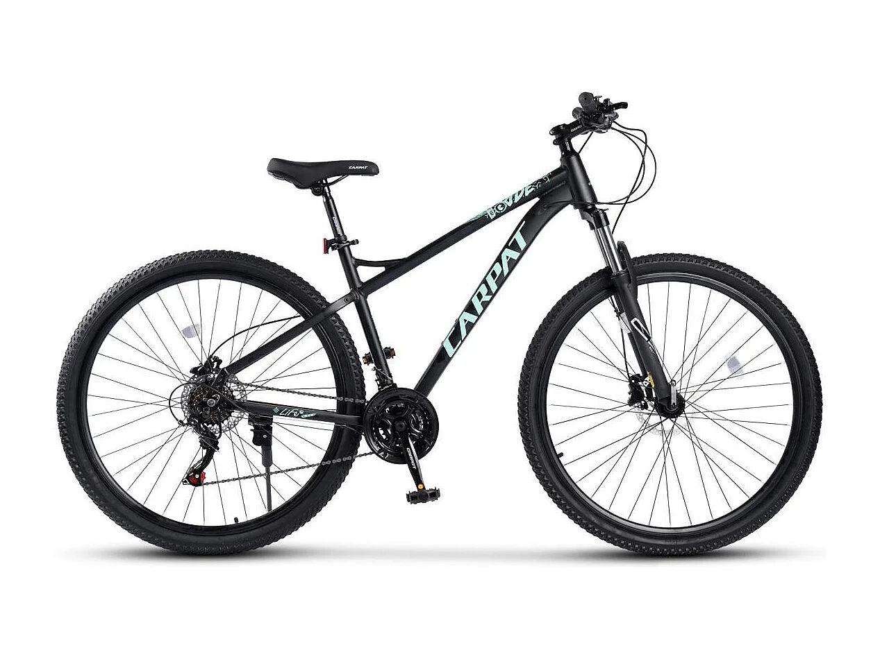 Bicicleta de montaña de 29 pulgadas con transmisión de 21 velocidades, frenos de disco hidráulicos, cuadro de aluminio rígido, color negro (146 x 76 x 20 cm)