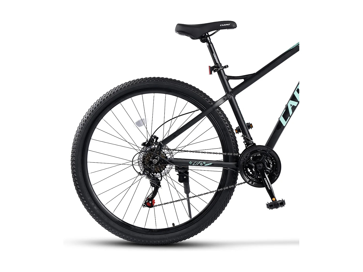 Bicicleta de montaña de 29 pulgadas con transmisión de 21 velocidades, frenos de disco hidráulicos, cuadro de aluminio rígido, color negro (146 x 76 x 20 cm)