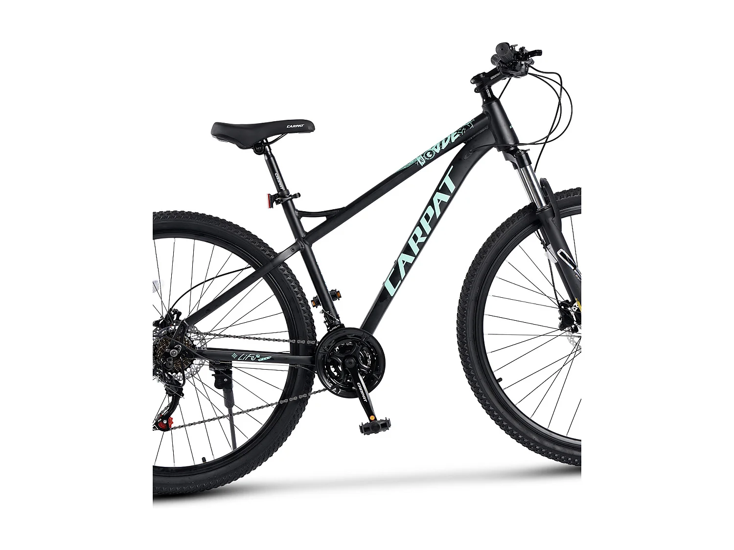 Bicicleta de montaña de 29 pulgadas con transmisión de 21 velocidades, frenos de disco hidráulicos, cuadro de aluminio rígido, color negro (146 x 76 x 20 cm)