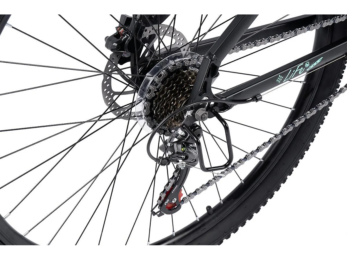 Bicicleta de montaña de 29 pulgadas con transmisión de 21 velocidades, frenos de disco hidráulicos, cuadro de aluminio rígido, color negro (146 x 76 x 20 cm)