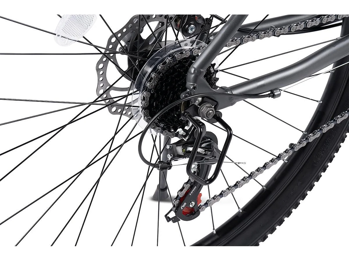 Mountain bike hardtail da 29 pollici con sospensioni da 100 mm, telaio in lega di alluminio, trasmissione a 21 velocità, freni a disco, grigio (145x74x19,5 cm)