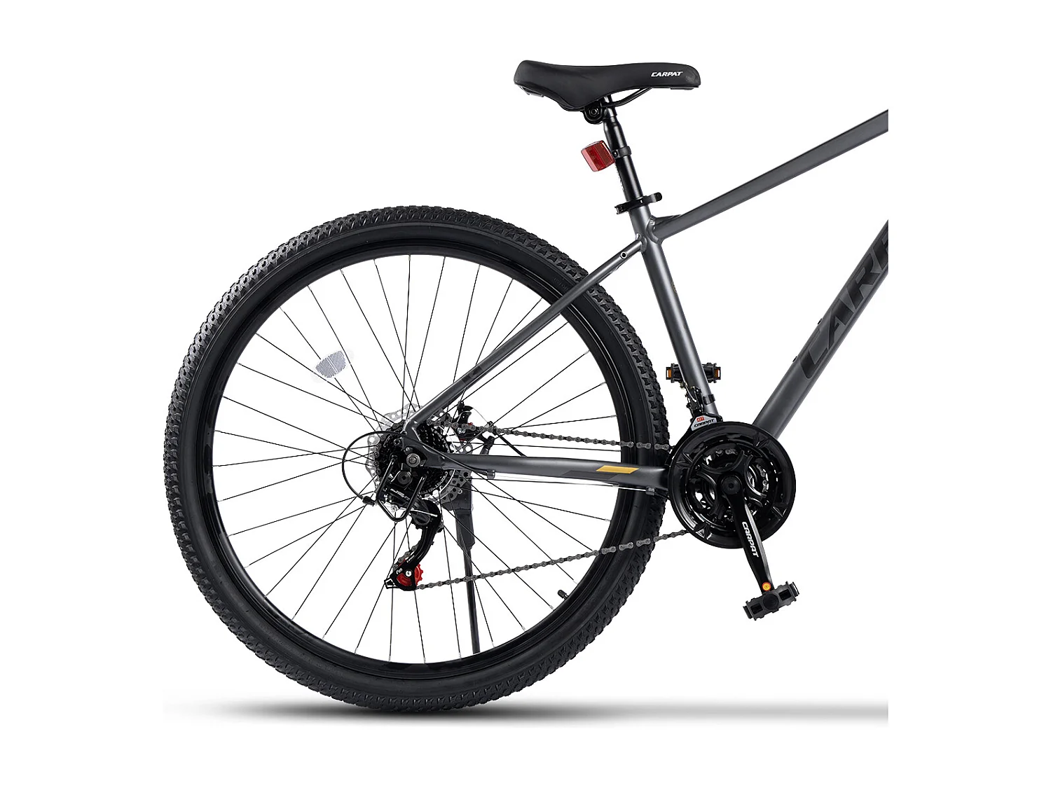 Vélo tout-terrain 29 pouces Hardtail avec suspension 100mm, cadre en alliage d'aluminium, transmission 21 vitesses, freins à disque, gris (145x74x19.5cm)