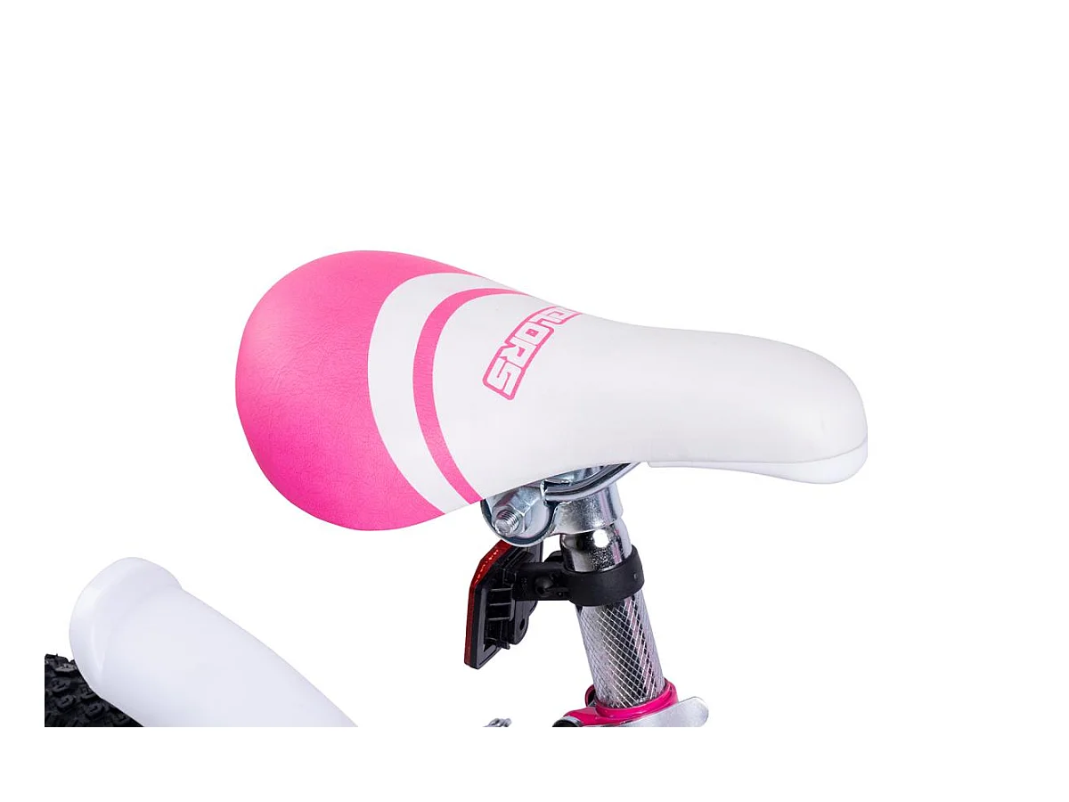 Bicicletta per bambini da 16 pollici con rotelle, telaio in acciaio, doppi freni di sicurezza, rosa (96x45x18 cm)