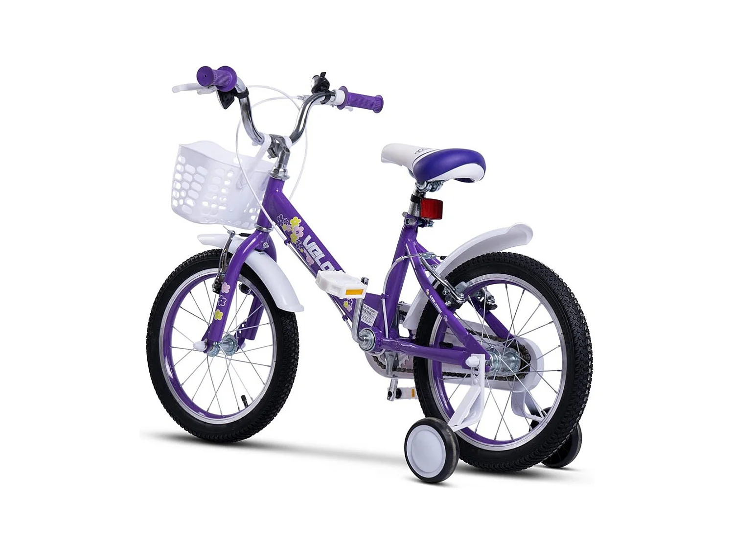 Bicicletta per bambini da 16 pollici con ruote stabilizzatrici, telaio in acciaio, doppi freni di sicurezza, pneumatici da città, viola (96x45x18cm)