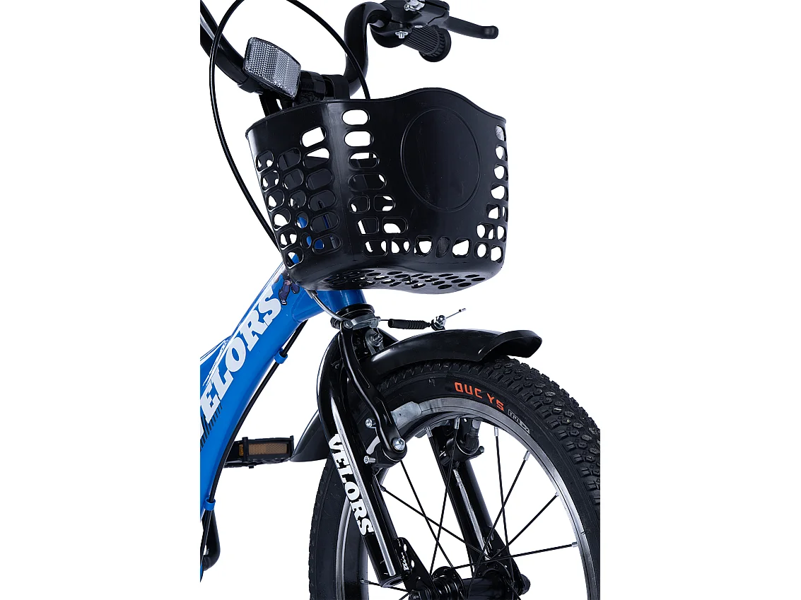 Bicicleta infantil de 16 pulgadas con ruedas de entrenamiento, cuadro de acero, azul (96x45x18 cm)