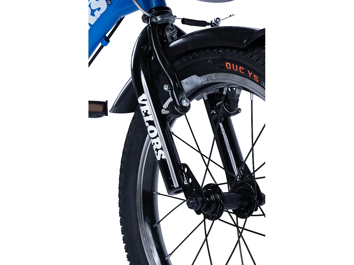 Bicicleta infantil de 16 pulgadas con ruedas de entrenamiento, cuadro de acero, azul (96x45x18 cm)