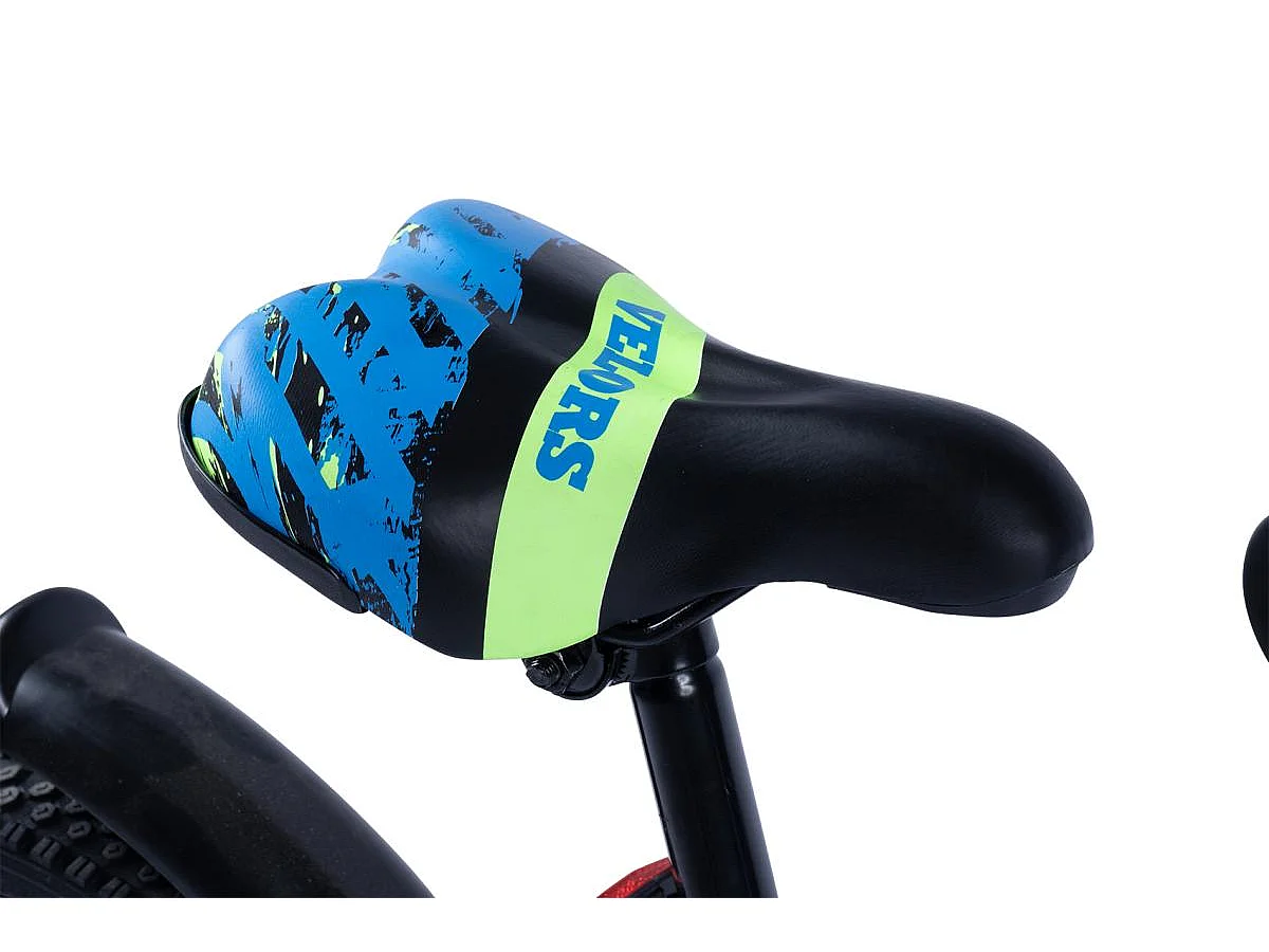 Bicicleta infantil de 16 pulgadas con ruedas de entrenamiento, cuadro de acero, azul (96x45x18 cm)