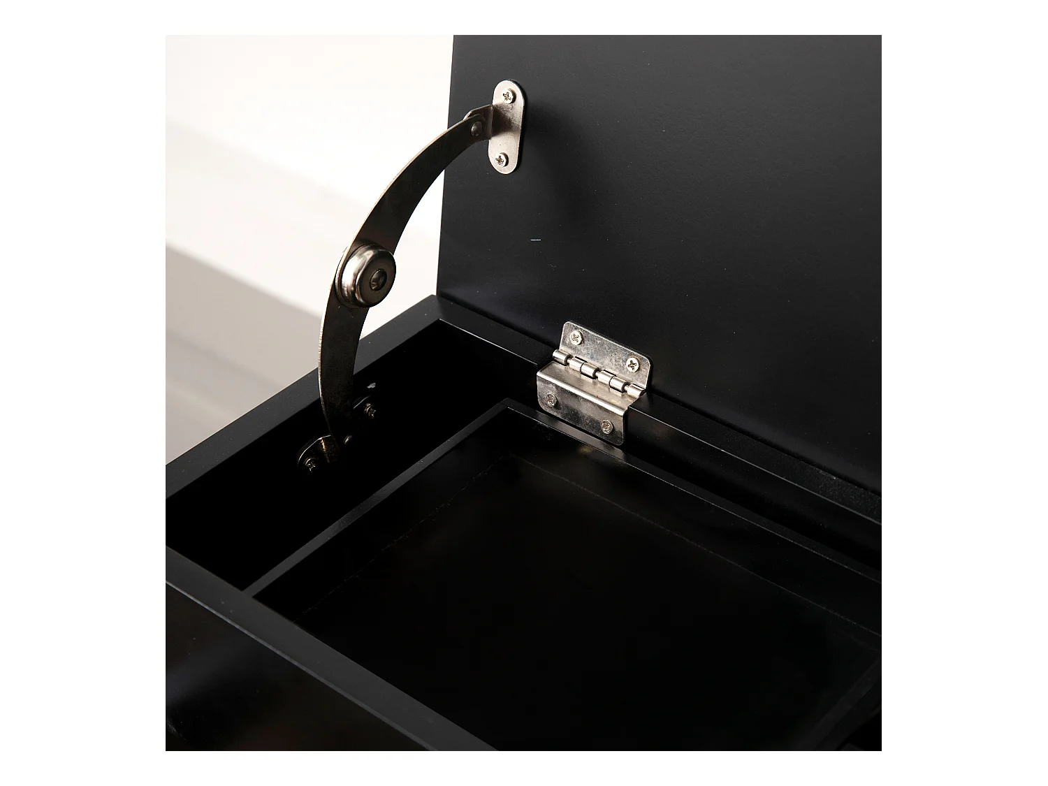 Appendiabiti portatile nero con organizer portaoggetti, MDF, asta in legno massello (44x36,5x110 cm)