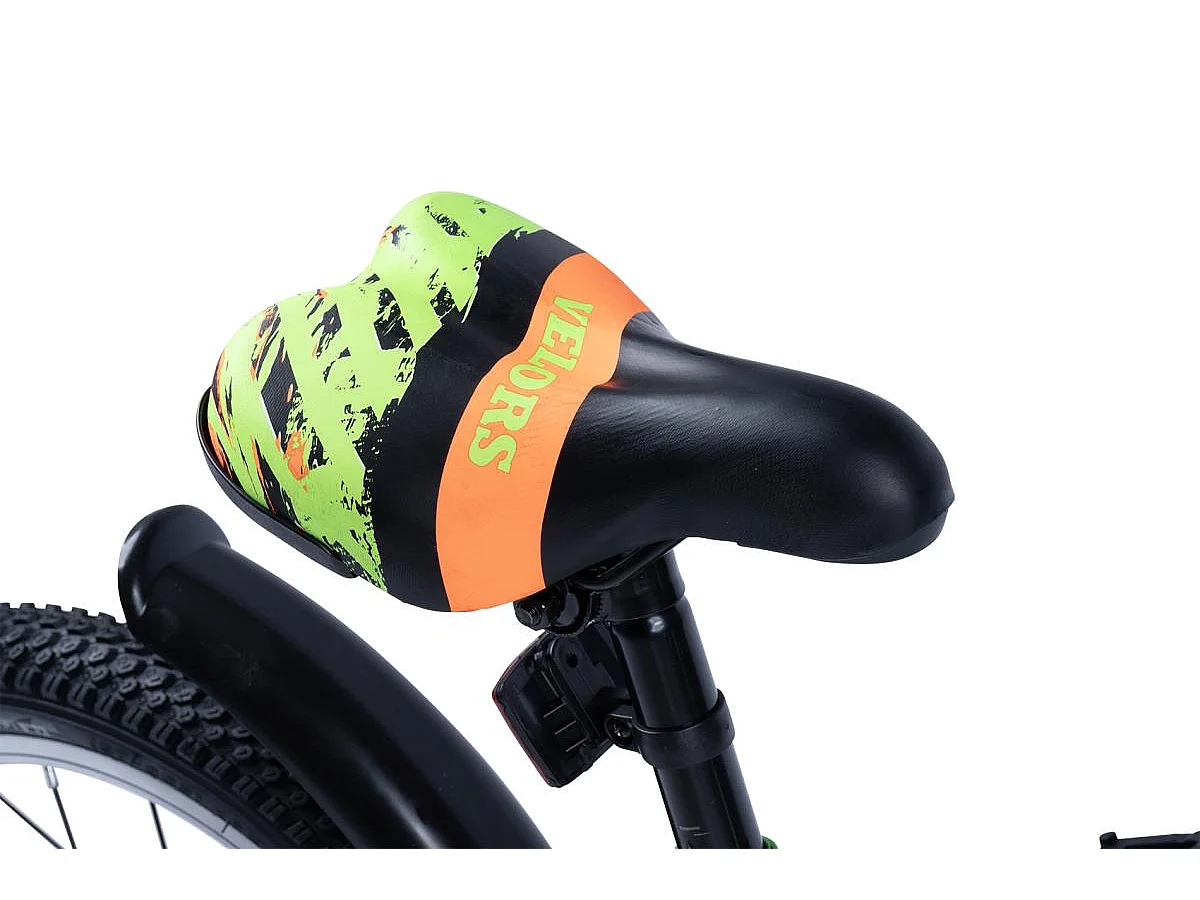 Bicicleta infantil de 16 pulgadas con ruedas de entrenamiento, cuadro de acero, doble freno y neumáticos de ciudad, verde (96x45x18 cm)