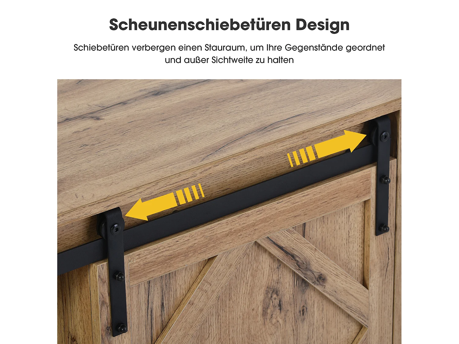 Meuble TV vintage à portes coulissantes, design moderne, panneau de particules, marron (150x40x60cm)