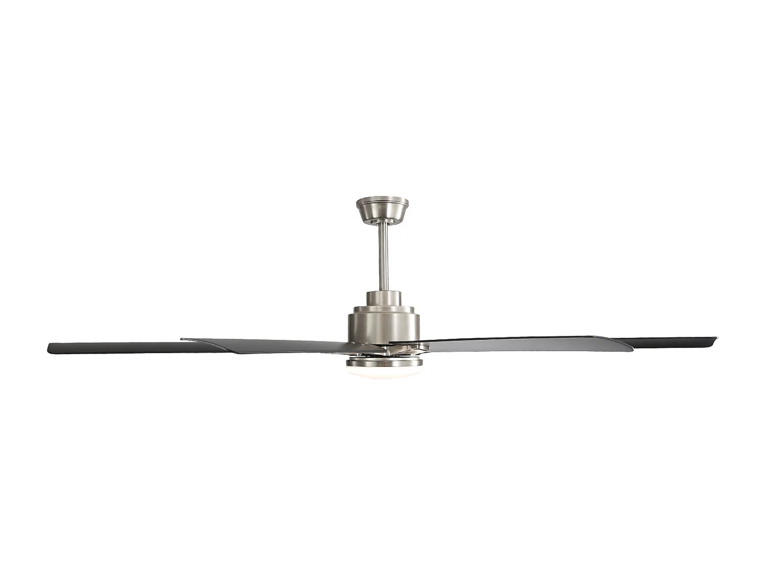 66" slimme plafondventilator met verstelbare LED-lamp, 8 bladen, ABS, geborsteld nikkel, omkeerbare DC-motor (167,64 x 167,64 x 35,56 cm)