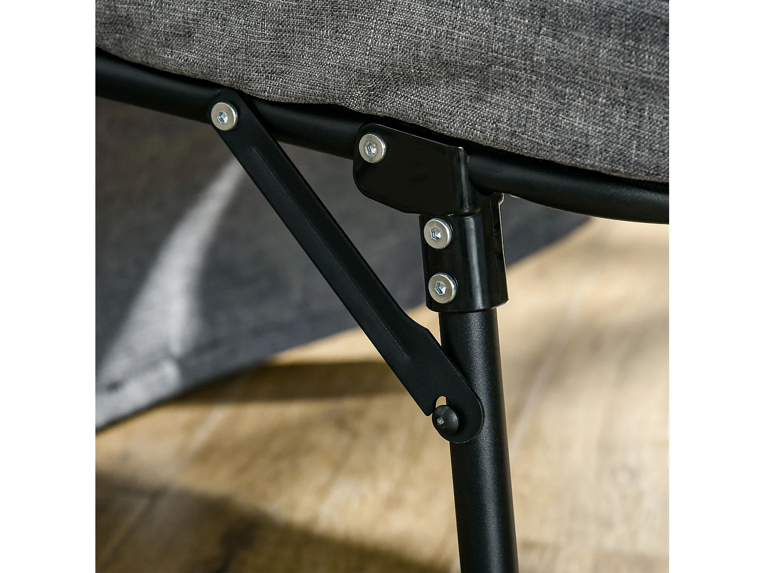 4-in-1 slaapbank, matras van 8 cm, 5-voudig verstelbaar, staal, grijs (188x75x38cm)