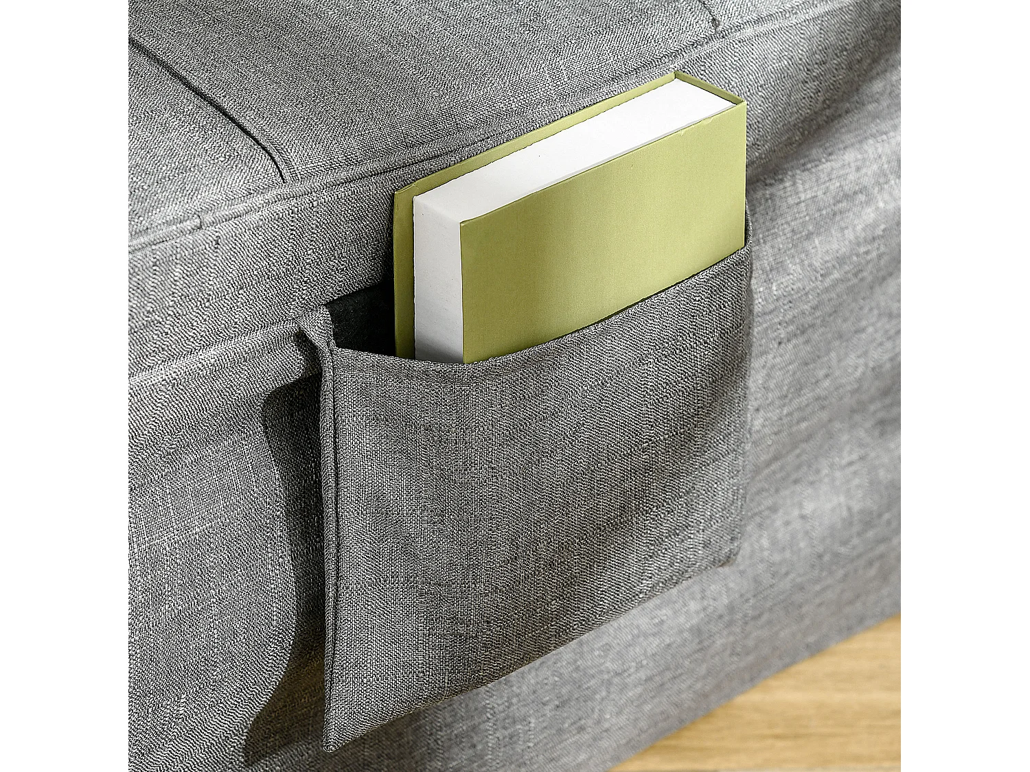 Canapé-lit convertible 4 en 1, matelas 8 cm, réglable 5 positions, acier, gris (188x75x38cm)