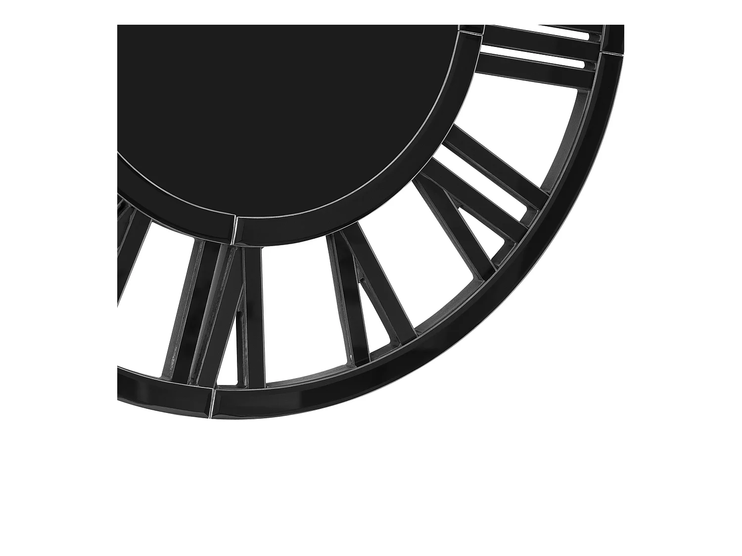 Reloj de pared redondo contemporáneo de cristal, diseño elegante, MDF y cristal, negro (80 x 3,4 x 80 cm)