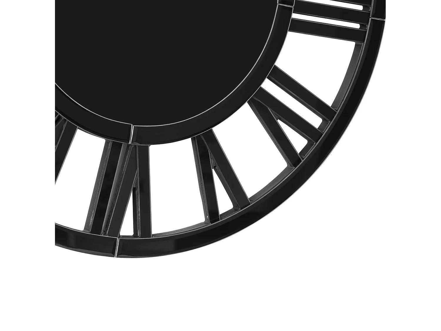 Horloge murale ronde contemporaine en verre, design élégant, MDF et verre, noir (80x3.4x80 cm)