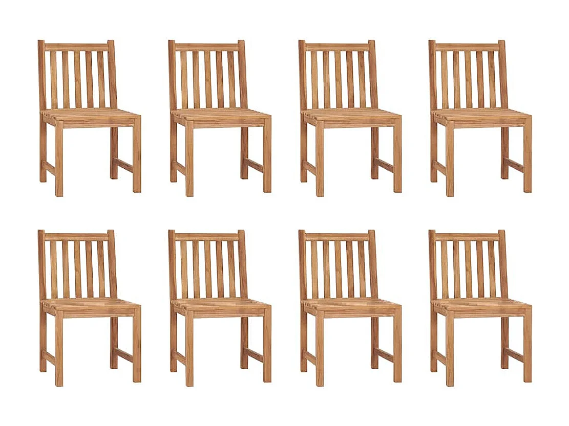 Set di 8 sedie da giardino con cuscini in legno massello di teak