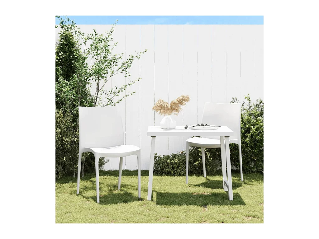 Tuinstoelen set van 2 wit 50x46x80 cm polypropyleen